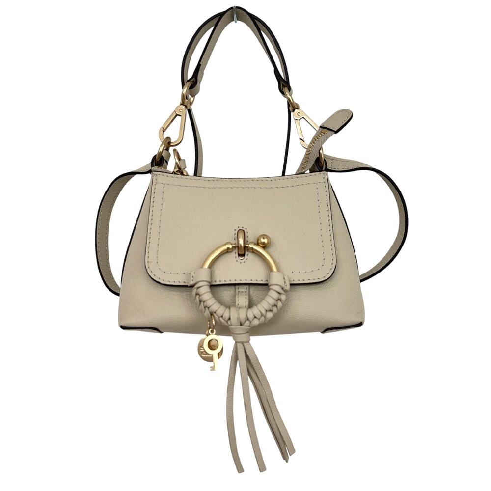 See by Chloé Mini Joan Leather Crossbody Bag Neutral Signature Braided O-Ring